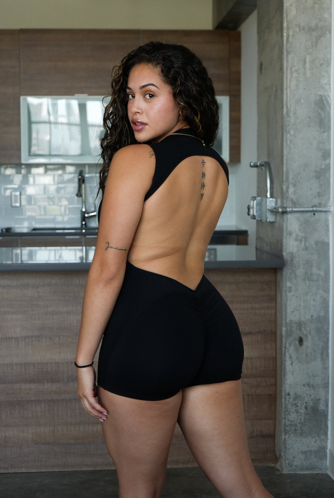 Black Back Day Romper