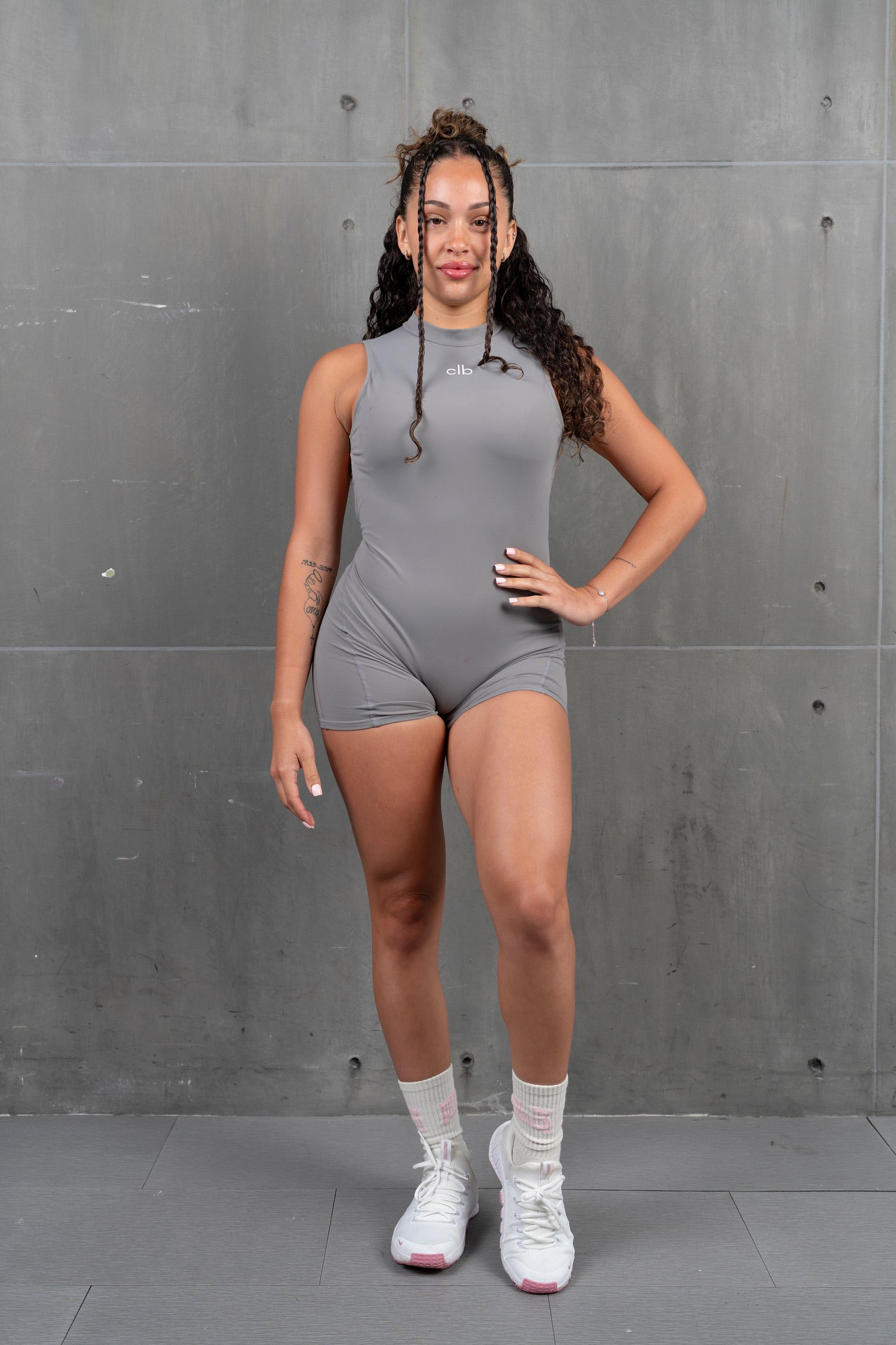 Grey Back Day Romper