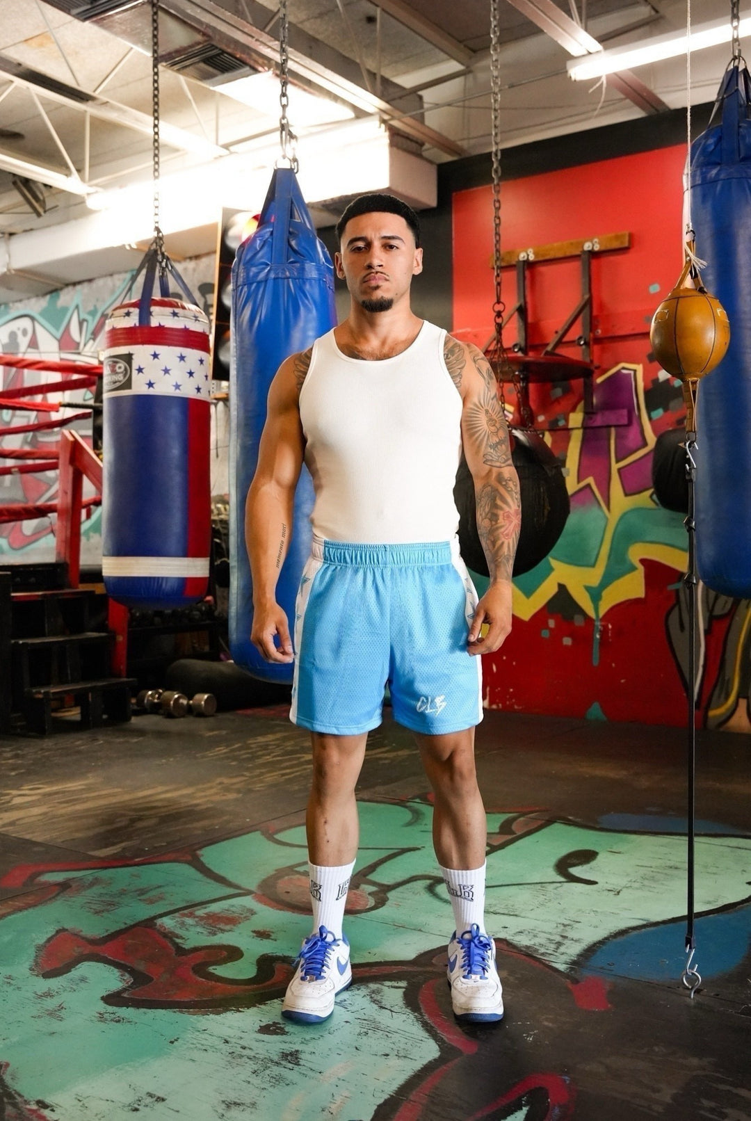 Blue Creed Shorts