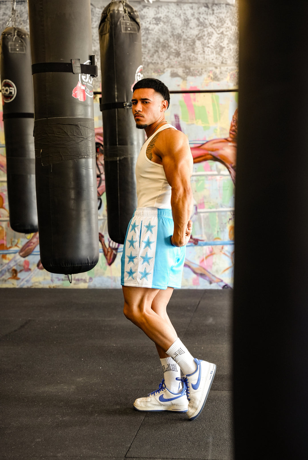 Blue Creed Shorts